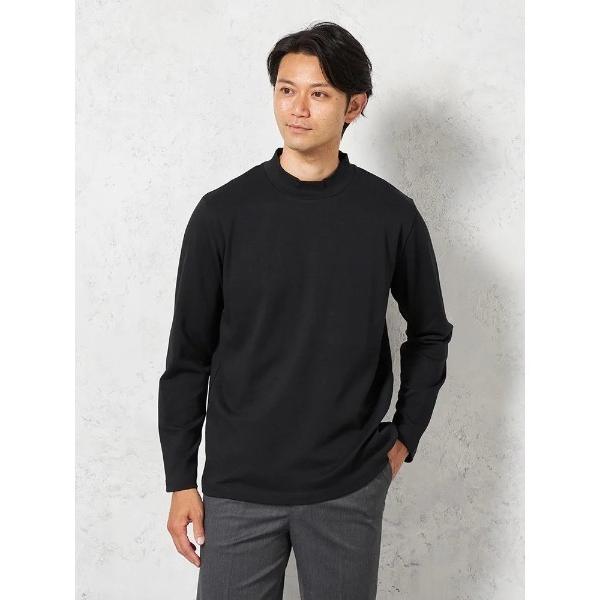 tシャツ 「抗菌防臭」シルケットスムース モックネックTシャツ  無地 通年（ホワイト） メンズ