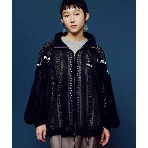 ブルゾン アウター ＦＩＬＡ　ｆｏｒ　ＭＥＤＥ１９Ｆ　大人も着られる　レース素材のトラックブルゾン「ブラック」 レディース