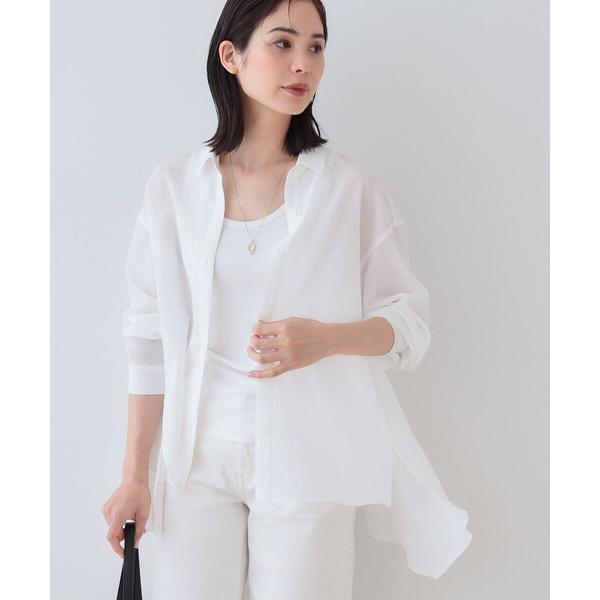 ブラウス シャツ 「洗える／凹凸素材」ハンカチーフヘム エアリーブラウス レディース