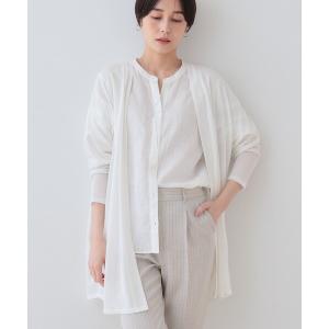 カーディガン 「洗える/シアーストライプ」ロング...の商品画像