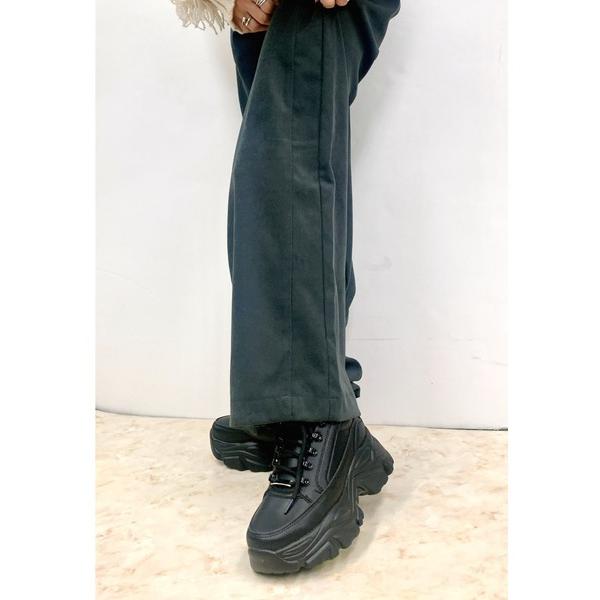 スニーカー 「R＆E」サイドファスナーメタルポイント厚底スニーカー レディース