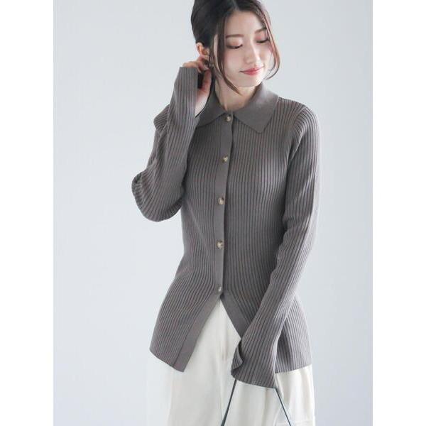 カーディガン リブポロカラーニットカーディガン「2025spring catalog item」 レ...