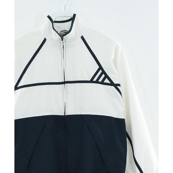 ブルゾン アウター 「ヴィンテージ古着」90’s Adidas パフォーマンスロゴ フルジップ ポリ...