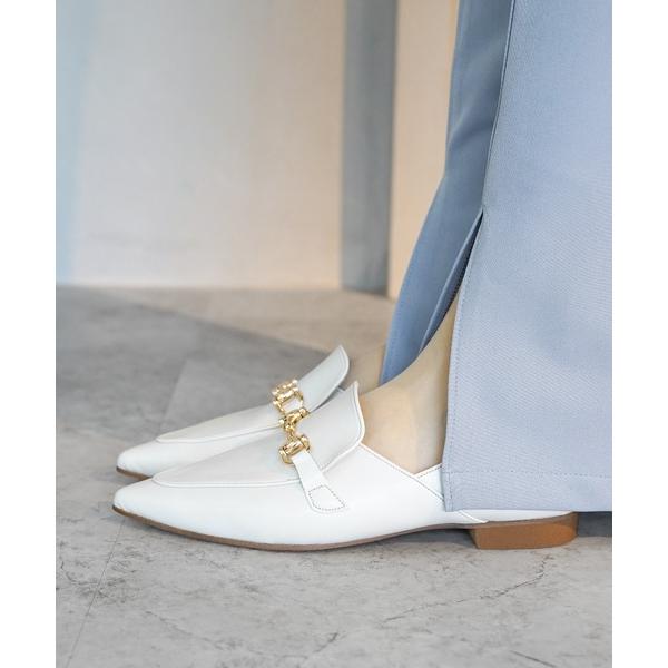 ローファー 晴雨兼用 ポインテッドトゥ やわらか ビット ローファー「日本製」 レディース