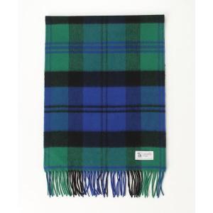 「Johnstons of Elgin」 チェック柄ストール - グリーン レディース