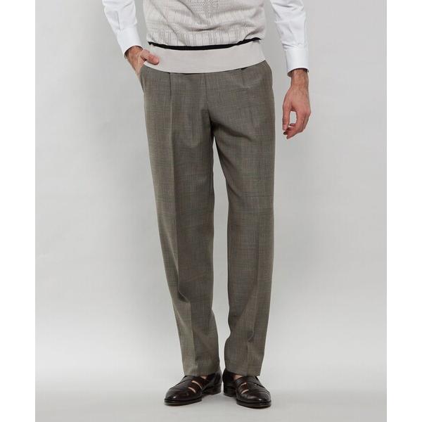 パンツ 「DORMEUIL/ドーメル」「SUPER LITE TONIK」1プリーツグレンチェックト...