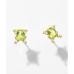 Jewel closet by L&Co. ピアス K10 カエル ペリドット カラーストーン