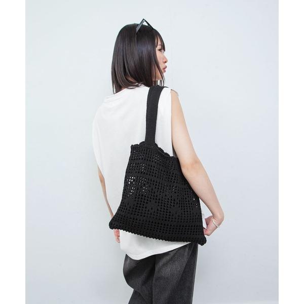 トートバッグ かぎ針編みトートバッグ レディース
