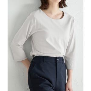 tシャツ ７分袖きれいめクルーＴ レディース