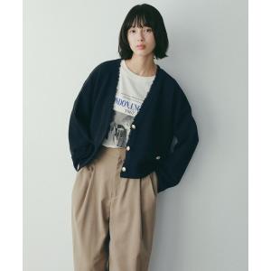 カーディガン ツイードVカーディガン レディース