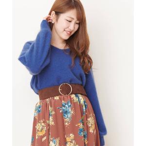 「SUPREME.LA.LA.」 Vネックニット MEDIUM ブルー レディース