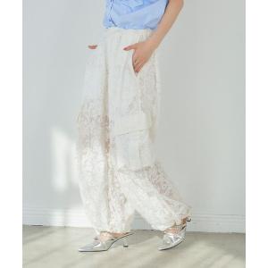 ワイドパンツ カーゴパンツ レースカーゴパンツ「ELLEgirl/エルガール」 レディース