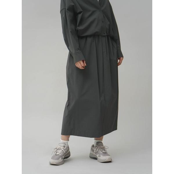 スカート 「ストレッチ・撥水・防シワ」バレルシルエットスカート