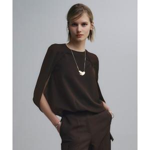 ICB（アイシービー） ブラウス シャツ ウォームサテン クロップド