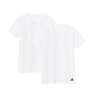 グンゼ GUNZE アディダス　adidas インナーシャツ 肌着 adidas/アディダス VネックTシャツ ワンポイントロゴ 2枚組 綿100％ メンズ