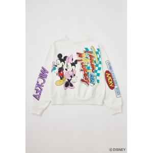 「Disney SERIES CREATED by MOUSSY」 スウェットカットソー FREE オフホワイト レディース