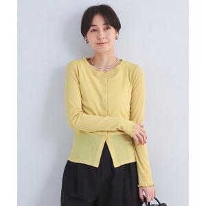 カーディガン カットスキニー クルーネック カーディガン レディース