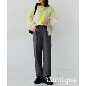 セットアップ コーデセット  シアーブルゾン×ベーシックロンT×テーパードパンツ レディース