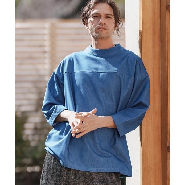 tシャツ mlt5099-カットデニム7分袖フットボールT メンズ