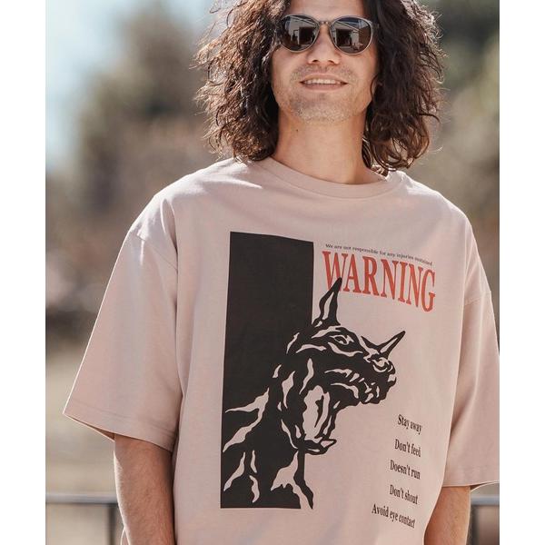 tシャツ mt9560-プリントT_Warning Tシャツ メンズ