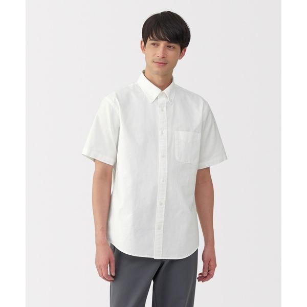 シャツ 紳士　洗いざらしオックスボタンダウン半袖シャツ メンズ レディース