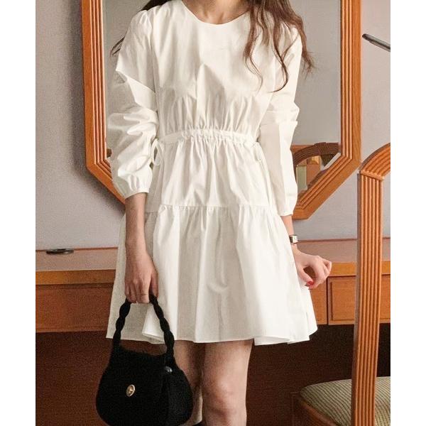 ワンピース ウエストサイドリボンミニワンピース