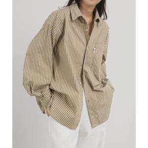 ブラウス シャツ 「新色追加」オーバーサイズ長袖ストライプシャツ レディース メンズ