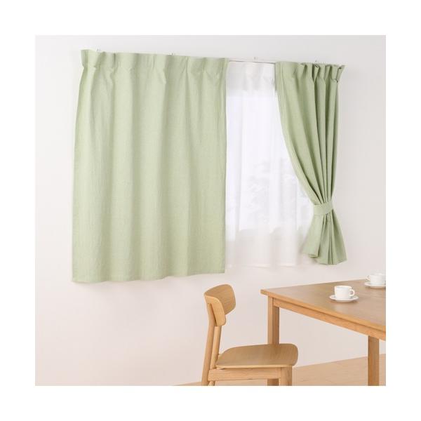 インテリア 綿洗いざらし平織ノンプリーツカーテン　幅１００×丈１３５ｃｍ用