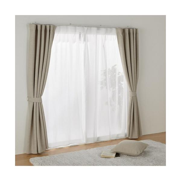 インテリア 綿ボイルノンプリーツレースカーテン　幅１００×丈１７６ｃｍ用