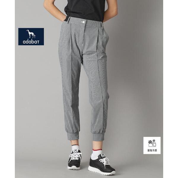 パンツ 「新レーベル ADABAT NAVY」接触冷感 ハウンドトゥーススリムジョガー レディース