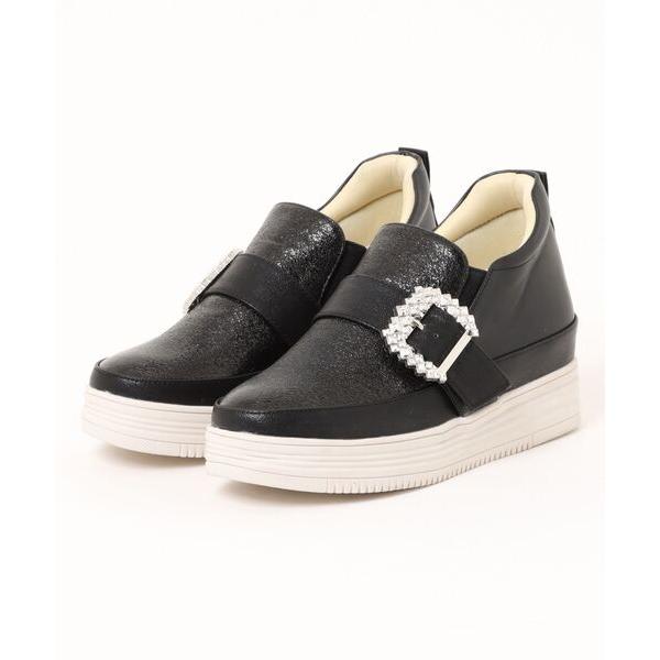 スニーカー ビジューバックルスリッポンスニーカー　MR5101 レディース