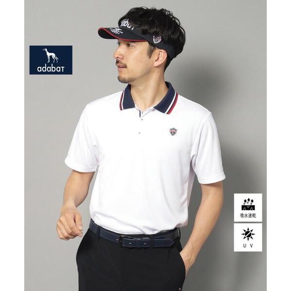 ポロシャツ 「新レーベル ADABAT NAVY」UVカット/吸水速乾 クレリックドライポロシャツ ...