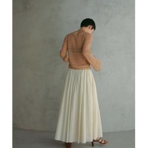 スカート コットンタックフレアスカート