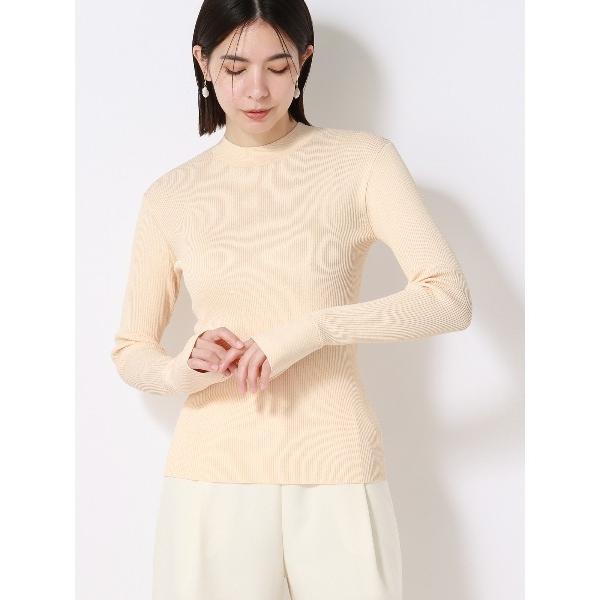 tシャツ ハイネックリブニット フレアスリーブ ハンドウォッシュ ストレッチレーヨン 無地 レディー...