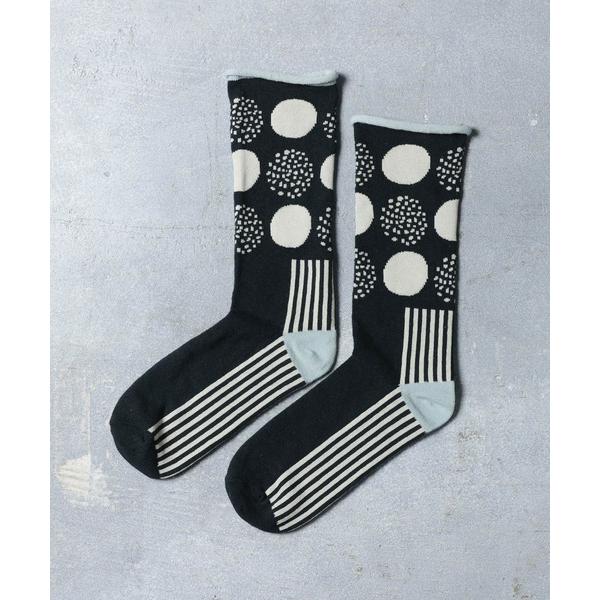 靴下 ぽつぽつとしましまの靴下 レディース