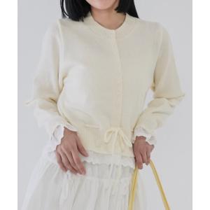 ニット セーター 「 cunii 」裾レース レイヤードニット レディース