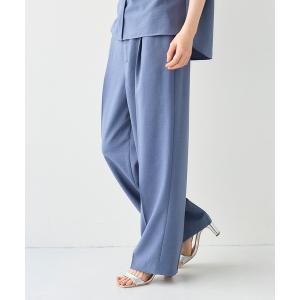 スラックス パンツ 「シワになりにくい」サマナチュラリネンライクセンタープレスワイドパンツ「CF/クロスファンクション」 レディース