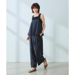 uvカット サロペット オーバーオール 「シワになりにくい」サマナチュラ リネンライクキャミサロペット「CF/クロスファンクション」 レディース