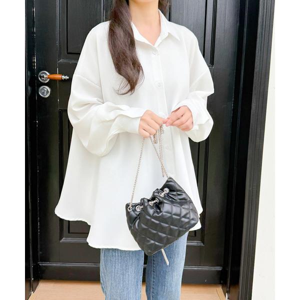 ブラウス シャツ Aライン オーバーサイズブラウス ドロップショルダー レディース