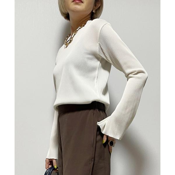 tシャツ 「Fizz/フィズ」　カットプリーツ　フレアスリーブメロープルオーバー レディース