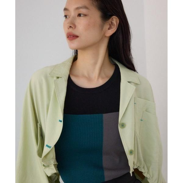 ブラウス シャツ 「PLUS」ショートギャザーシアーシャツ レディース