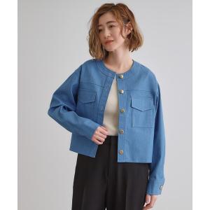 DAY CLOSET デニムジャケット gジャン レディース ノーカラーショート
