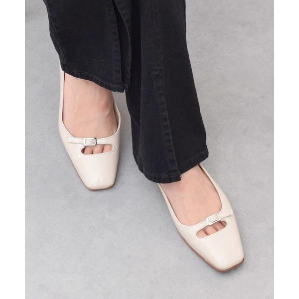 バレエシューズ パンプス 「INTER-CHAUSSURES」スクエアトウバックルサケットバレエ(I...