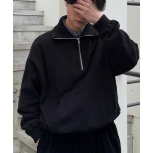 トレーナー スウェット ボリュームネックハーフジップスウェット メンズ レディース