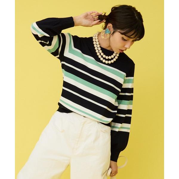 ニット セーター 「FONT LAB」マルチボーダーラメニット レディース