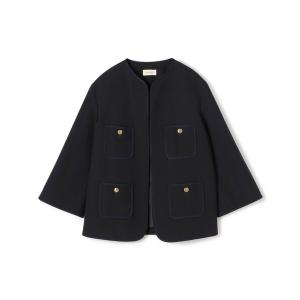 BACCA ブルゾン アウター レーヨンシルクベルベット ジップ
