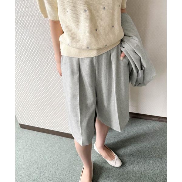 パンツ 「セットアップ対応」 ワンタックハーフパンツ レディース
