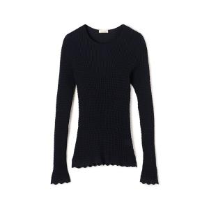 DES PRES / 長袖Tシャツ/FREE/コットン/ブラック/22-03-41-03301 DES PRES（デプレ） tシャツ シルクコットンリブ Uネックプルオーバー