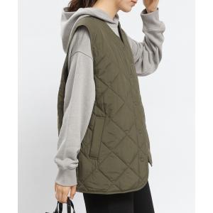 「GLOBAL WORK Smile Seed Store」 ベスト LARGE ダークカーキ レディース