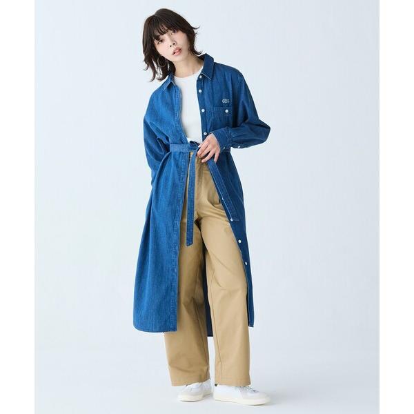 シャツワンピース ウエストベルト デニムシャツドレス ワンピース